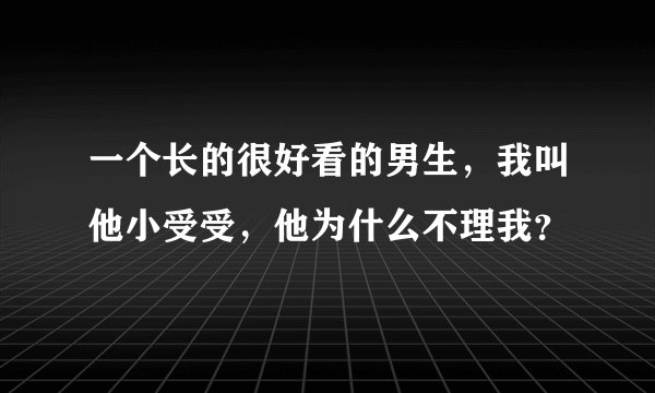 一个长的很好看的男生，我叫他小受受，他为什么不理我？