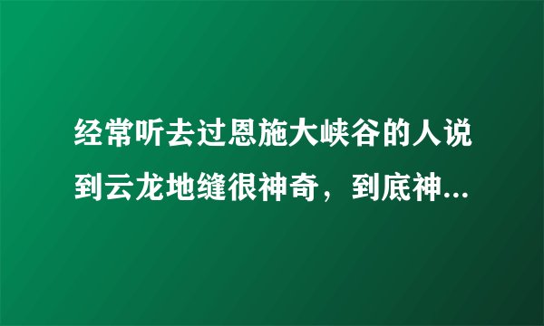 经常听去过恩施大峡谷的人说到云龙地缝很神奇，到底神奇在哪啊？