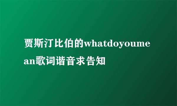 贾斯汀比伯的whatdoyoumean歌词谐音求告知
