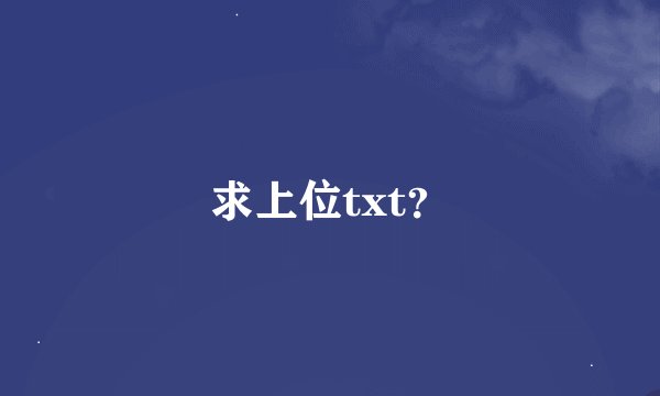 求上位txt？