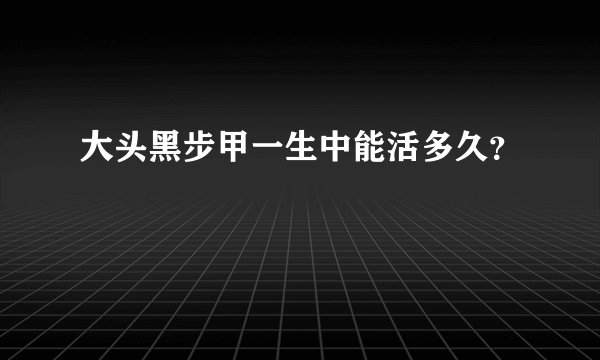 大头黑步甲一生中能活多久？