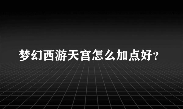 梦幻西游天宫怎么加点好？