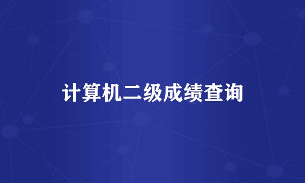 计算机二级成绩查询