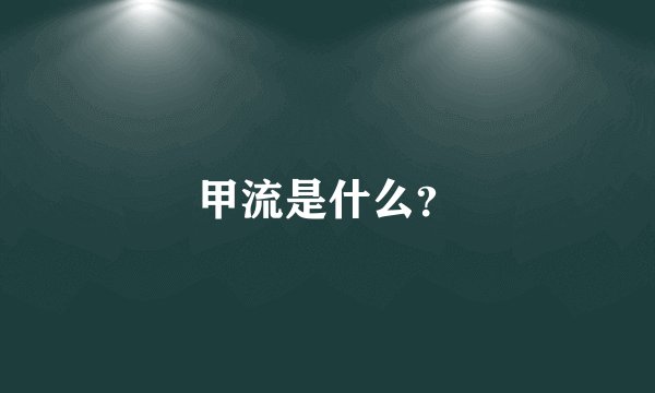 甲流是什么？