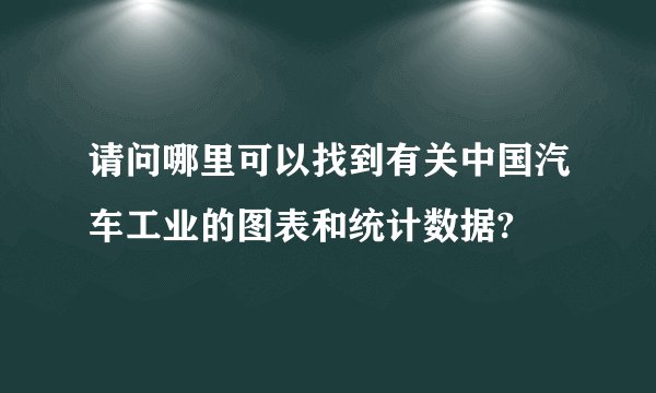 请问哪里可以找到有关中国汽车工业的图表和统计数据?