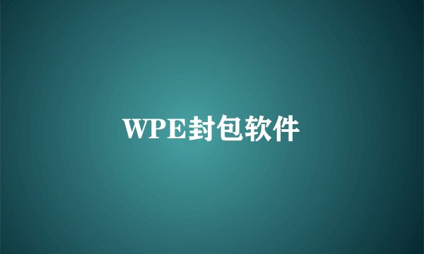 WPE封包软件