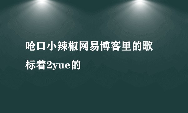 呛口小辣椒网易博客里的歌 标着2yue的