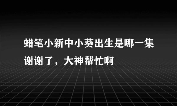 蜡笔小新中小葵出生是哪一集谢谢了，大神帮忙啊