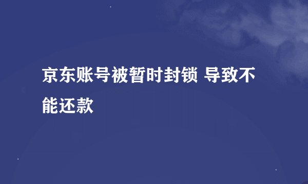 京东账号被暂时封锁 导致不能还款