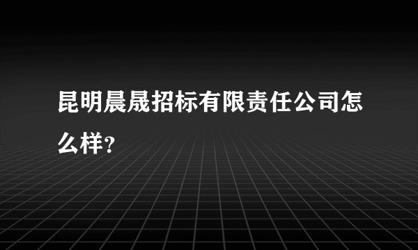 昆明晨晟招标有限责任公司怎么样？