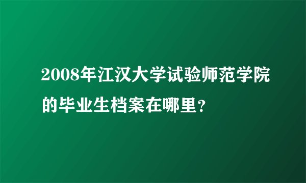 2008年江汉大学试验师范学院的毕业生档案在哪里？