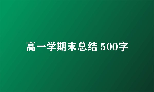 高一学期末总结 500字