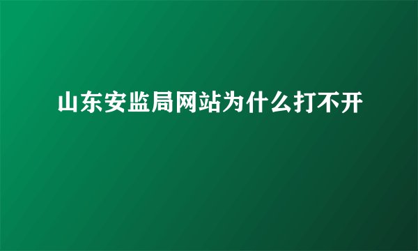 山东安监局网站为什么打不开