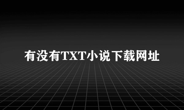 有没有TXT小说下载网址