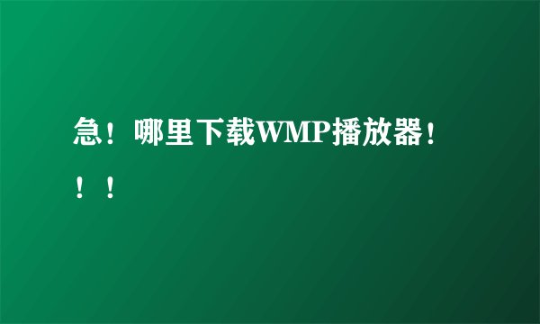 急！哪里下载WMP播放器！！！