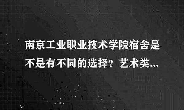 南京工业职业技术学院宿舍是不是有不同的选择？艺术类的怎么样？风气乱吗？听说就业率高，是吗？
