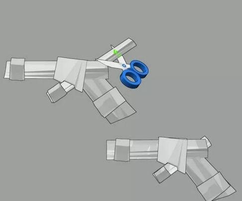 用纸折成一个可以射子弹的步枪的方法?