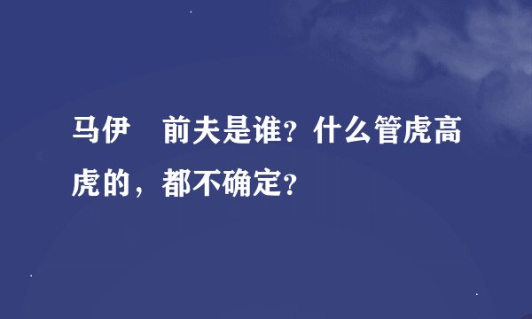 马伊琍前夫是谁？什么管虎高虎的，都不确定？