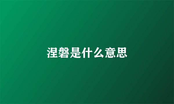 涅磐是什么意思