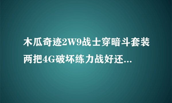 木瓜奇迹2W9战士穿暗斗套装两把4G破坏练力战好还是智力战士好