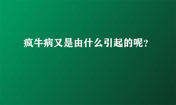 疯牛病又是由什么引起的呢？