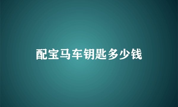 配宝马车钥匙多少钱