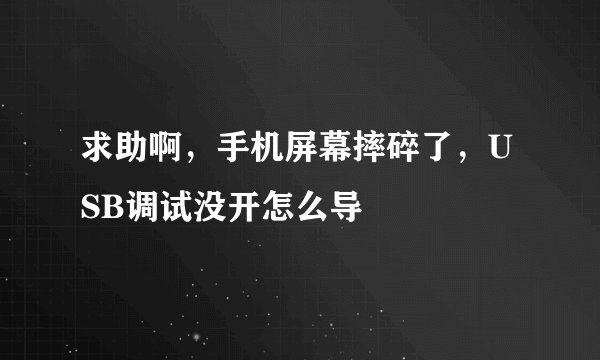 求助啊，手机屏幕摔碎了，USB调试没开怎么导