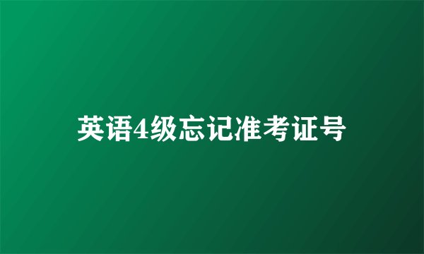 英语4级忘记准考证号