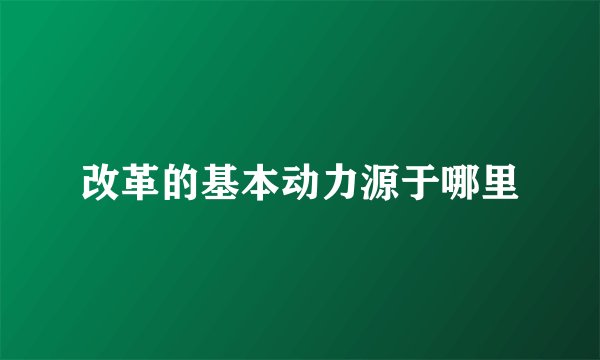 改革的基本动力源于哪里