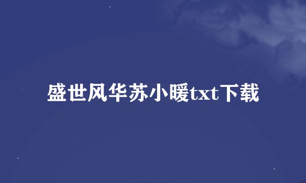 盛世风华苏小暖txt下载
