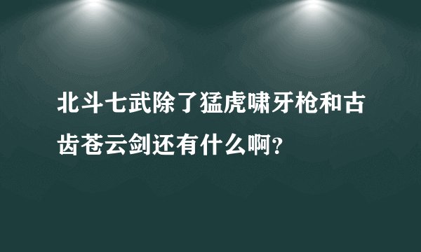 北斗七武除了猛虎啸牙枪和古齿苍云剑还有什么啊？