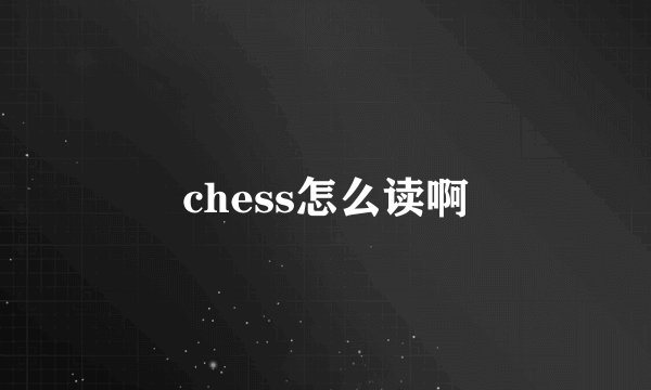 chess怎么读啊