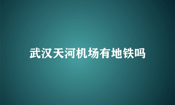 武汉天河机场有地铁吗