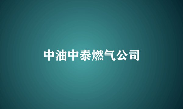 中油中泰燃气公司