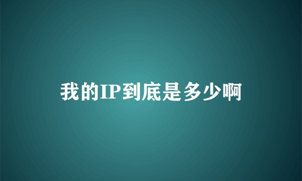 我的IP到底是多少啊