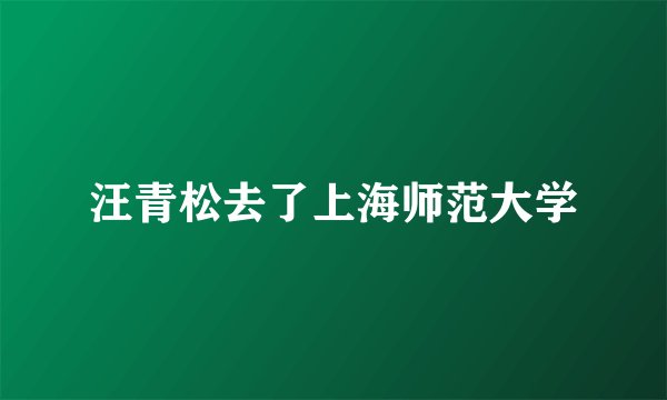 汪青松去了上海师范大学