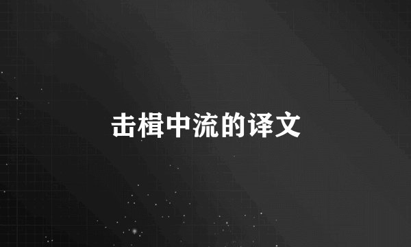 击楫中流的译文