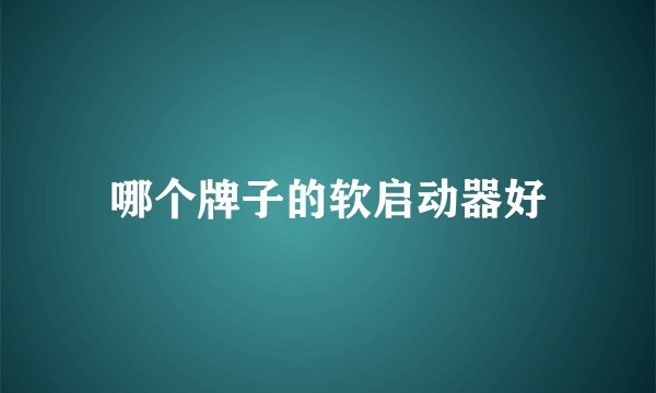 哪个牌子的软启动器好