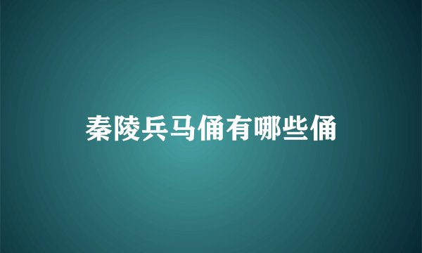 秦陵兵马俑有哪些俑