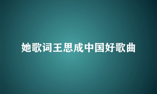 她歌词王思成中国好歌曲