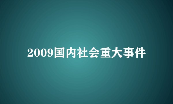 2009国内社会重大事件