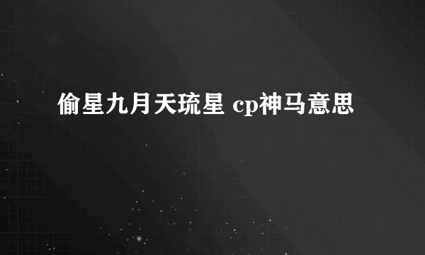 偷星九月天琉星 cp神马意思