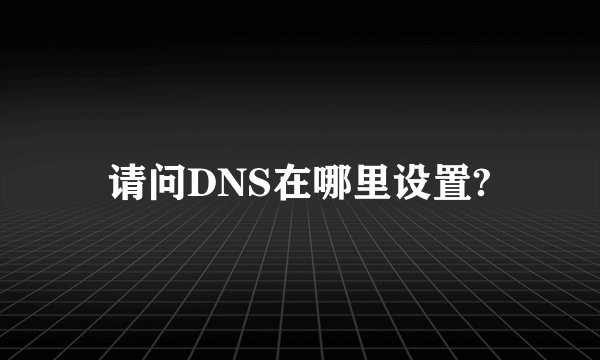 请问DNS在哪里设置?