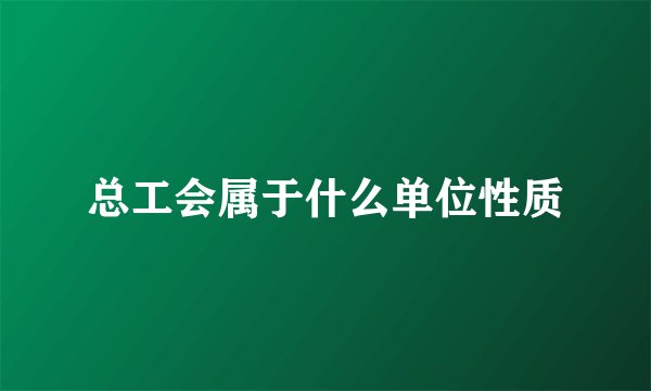 总工会属于什么单位性质