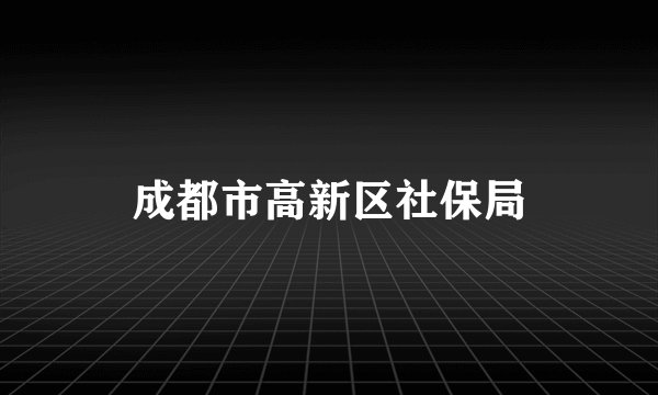 成都市高新区社保局