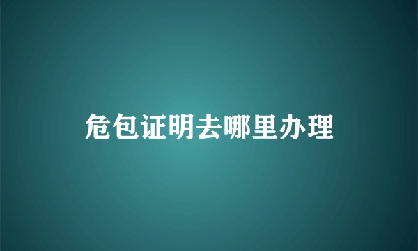 危包证明去哪里办理