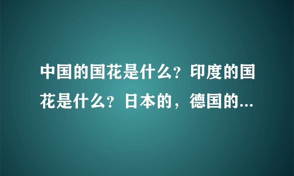 中国的国花是什么？印度的国花是什么？日本的，德国的，意大利的，俄罗斯的，英国的和荷兰的又各是什么？