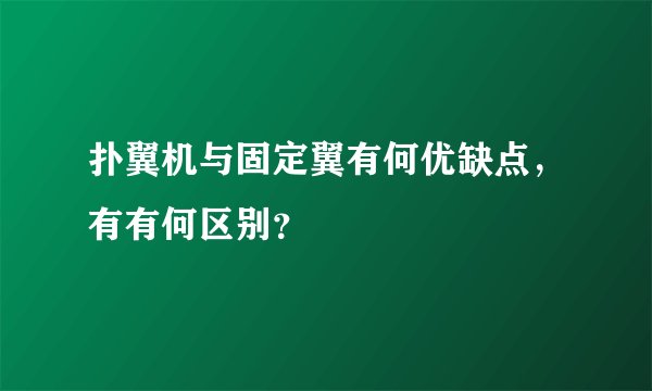 扑翼机与固定翼有何优缺点，有有何区别？
