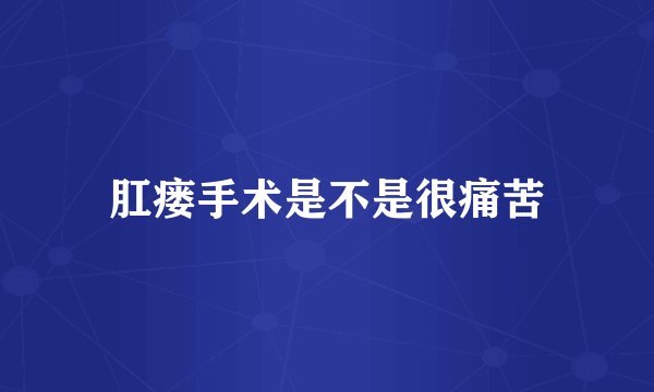 肛瘘手术是不是很痛苦