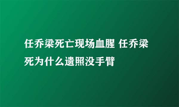 任乔梁死亡现场血腥 任乔梁死为什么遗照没手臂